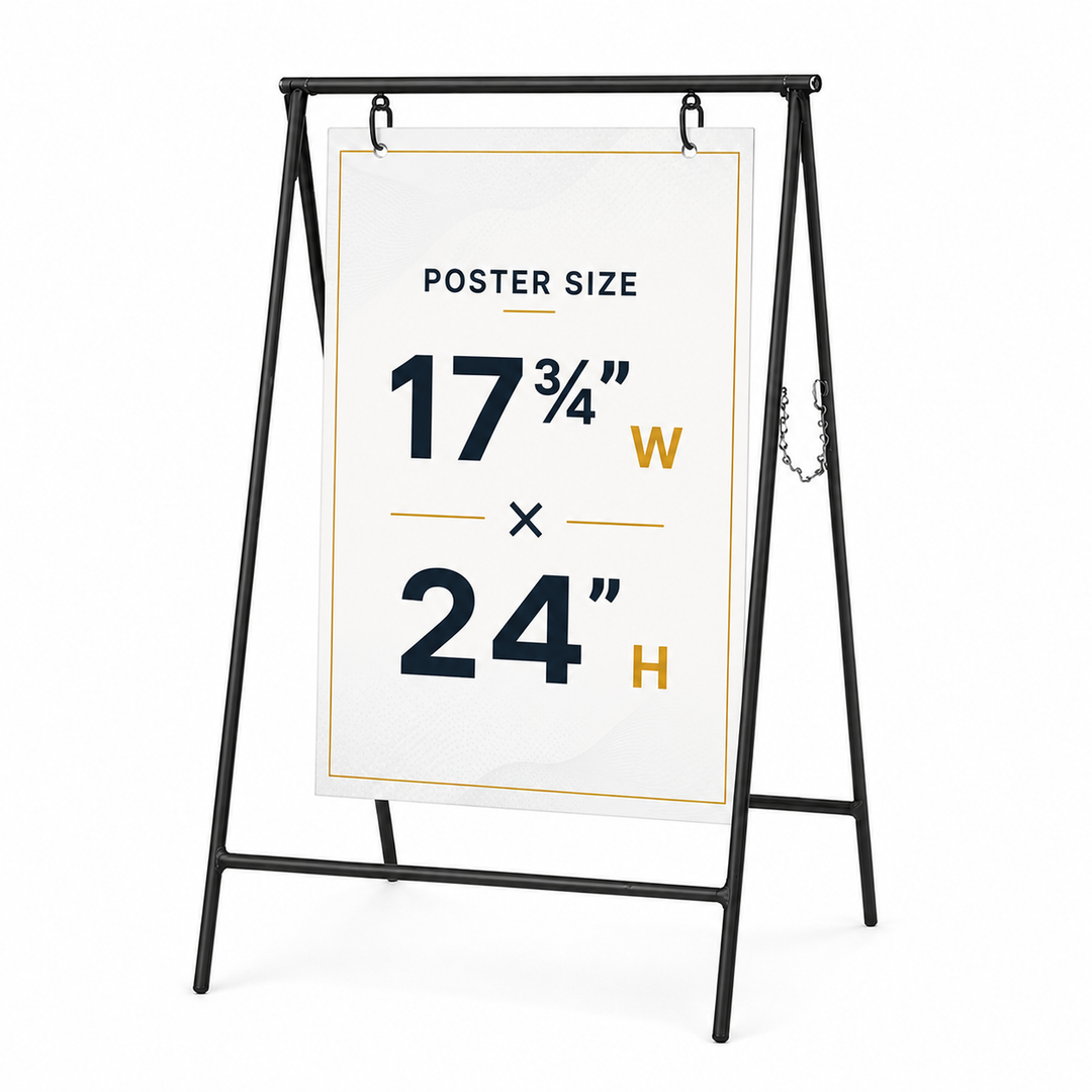 Metal Swing Sign – Poster Size: 17¾″ W × 24″ H Sidewalk Sign