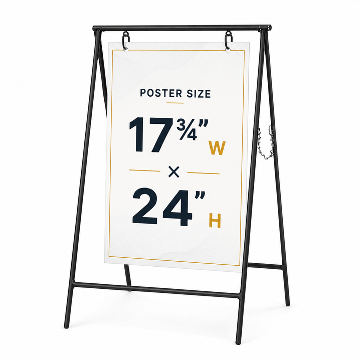 Metal Swing Sign – Poster Size: 17¾″ W × 24″ H Sidewalk Sign