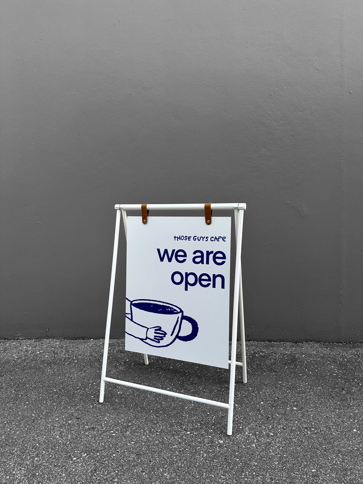 Metal Swing A-Frame Sidewalk Sign with PVC Panel – Durable Outdoor Advertising Sign