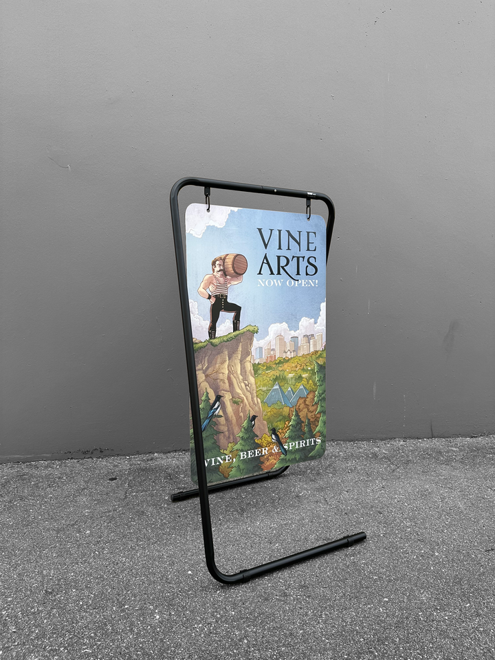 Swing Board Metal A-Frame Sidewalk Sign – Double-Sided, Durable & Weather-Resistant Display 25.5"W x 47"H