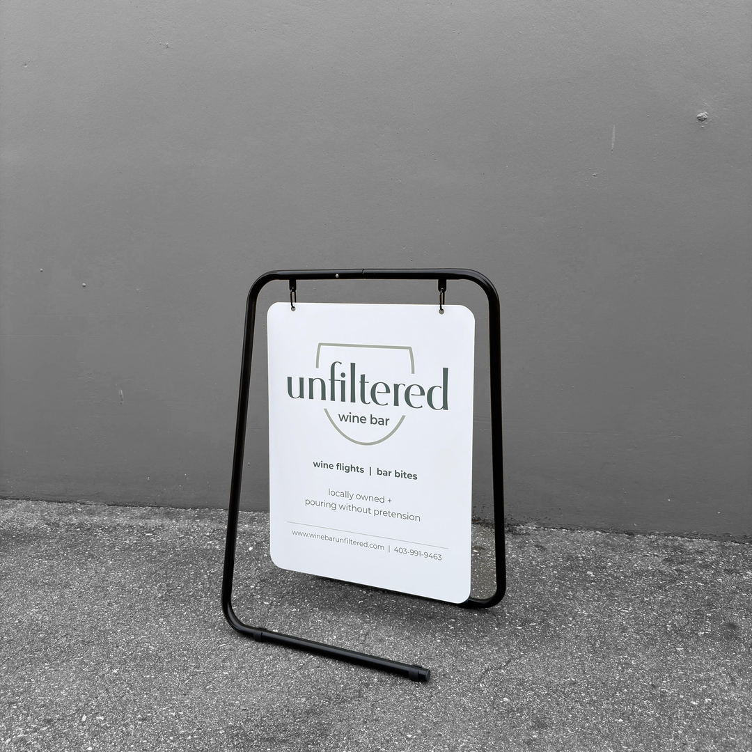 Swing Board Metal A-Frame Sidewalk Sign – Durable Outdoor Advertising Sign - 26"W x 35"H - SW-FRAME003