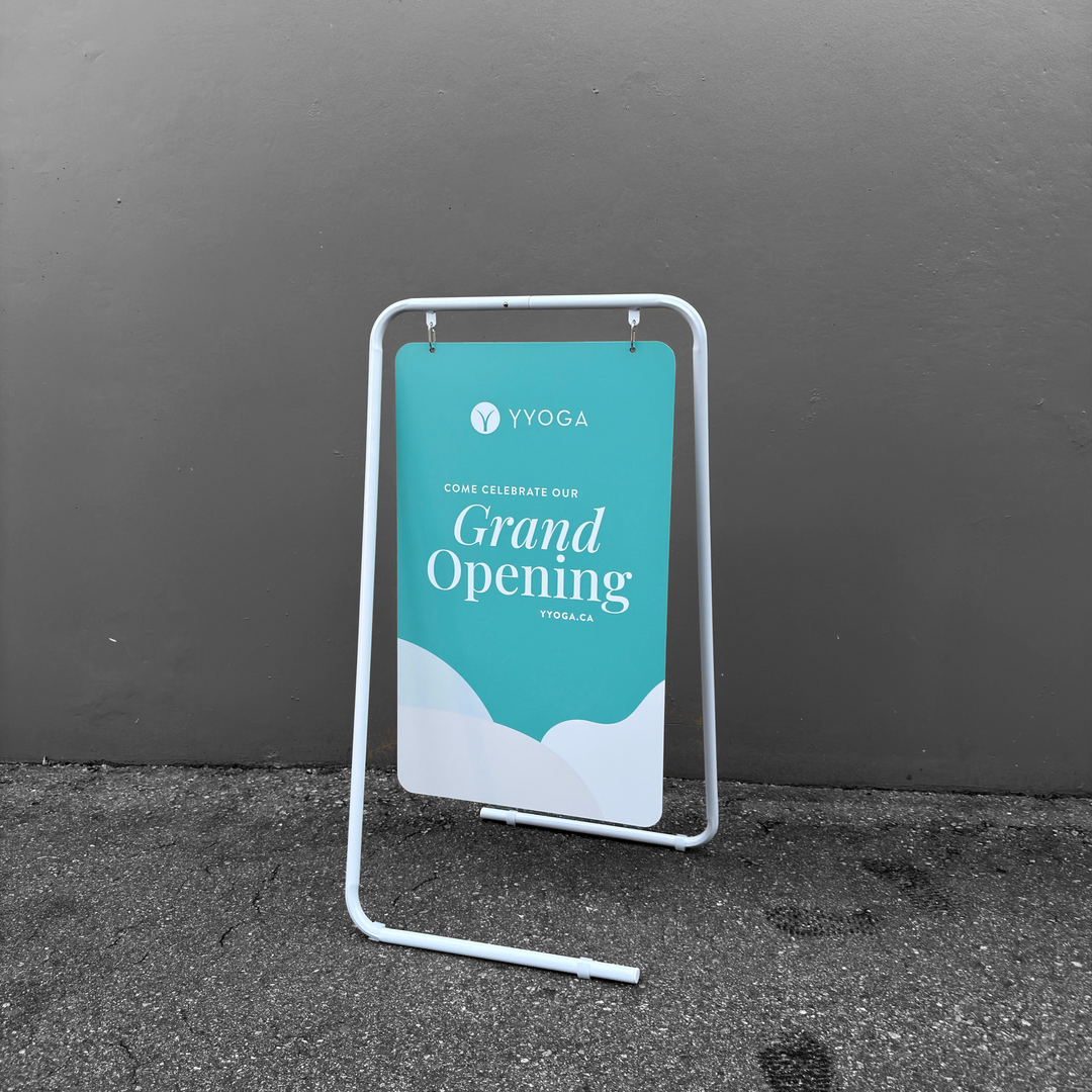 Swing Board Metal A-Frame Sidewalk Sign – Double-Sided, Durable & Weather-Resistant Display 25.5"W x 47"H