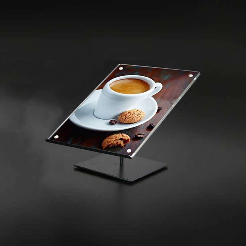Slanted Acrylic Metal Black Sign Holder 8½"W x 11½"H - A77