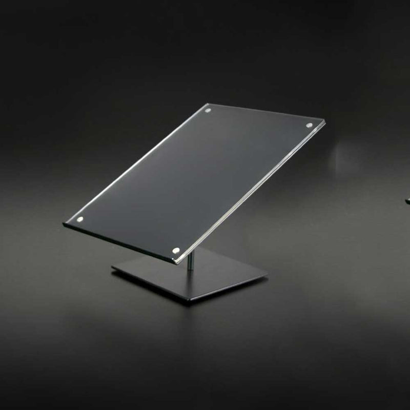 Slanted Acrylic Metal Black Sign Holder 8½"W x 11½"H - A77