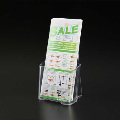 Clear Acrylic 1-Bay Countertop Brochure Holder 4”W x 8½”H (2 pcs) - CTS0114
