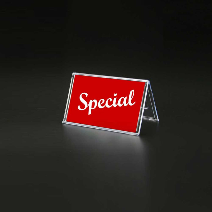 Tent Clear Acrylic Sign Holder 7"W x 4"H (2pcs) - CTS0122