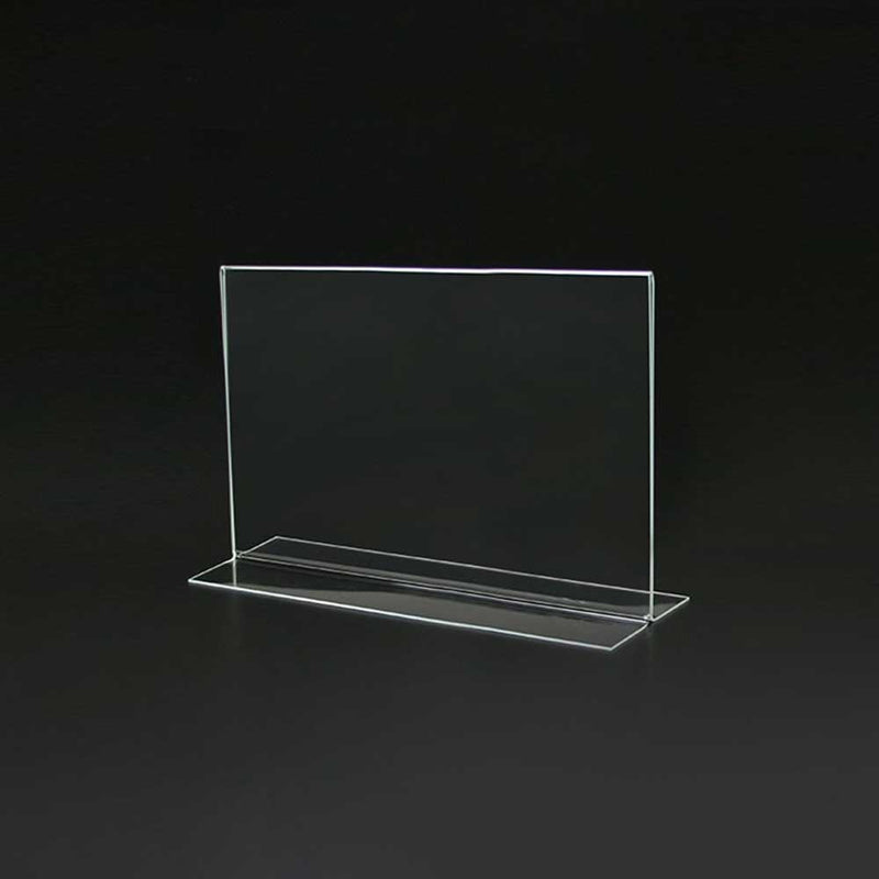 T-Base Clear Acrylic Sign Holder 8¼"W x 5¾”H (2pcs) - CTS0126