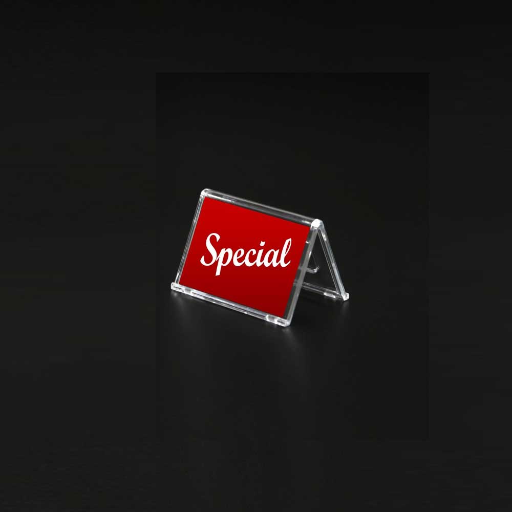 Tent Clear Acrylic Sign Holder 3½"W x 2¼"H (5pcs) - CTS0129