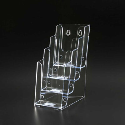 Clear Acrylic 4-Bay Countertop Brochure Holder 4"W x 8½"H - CTS0132