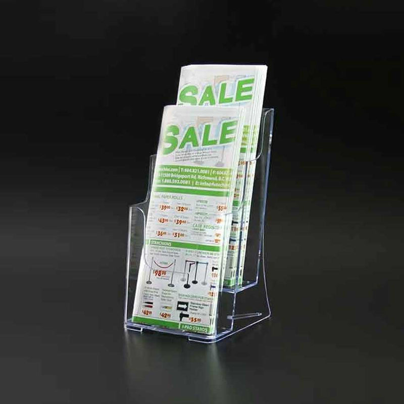 Clear Acrylic 2-Bay Countertop Brochure Holder 4"W x 8½"H (2pcs) - CTS0133
