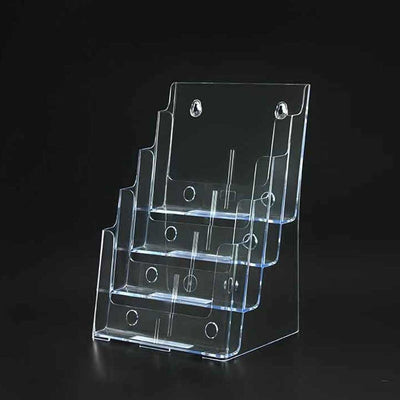 Clear Acrylic 4-Bay Countertop Brochure Holder 8½"W x 11"H - CTS0142
