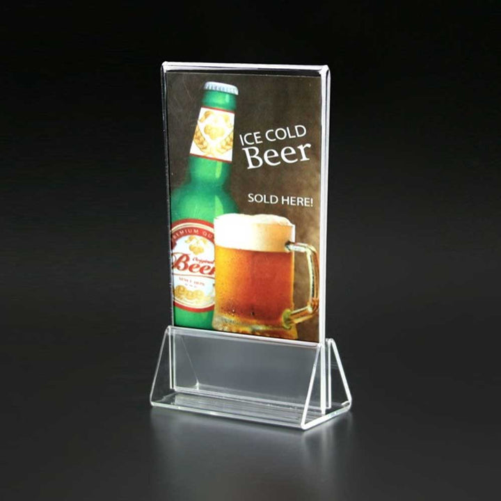Triangle Base Clear Acrylic Sign Holder 4"W x 1½"H (5pcs) - CTS0144C