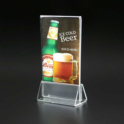 Triangle Base Clear Acrylic Sign Holder 4"W x 1½"H (5pcs) - CTS0144C