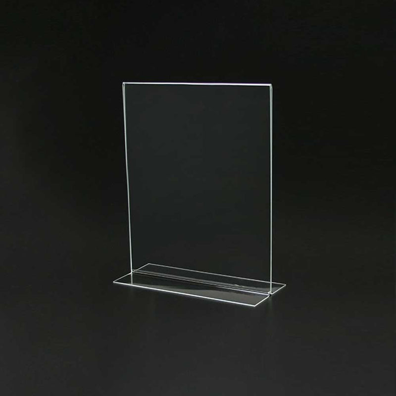 T-Base Clear Acrylic Sign Holder 6"W x 8"H (2pcs) - CTS0153