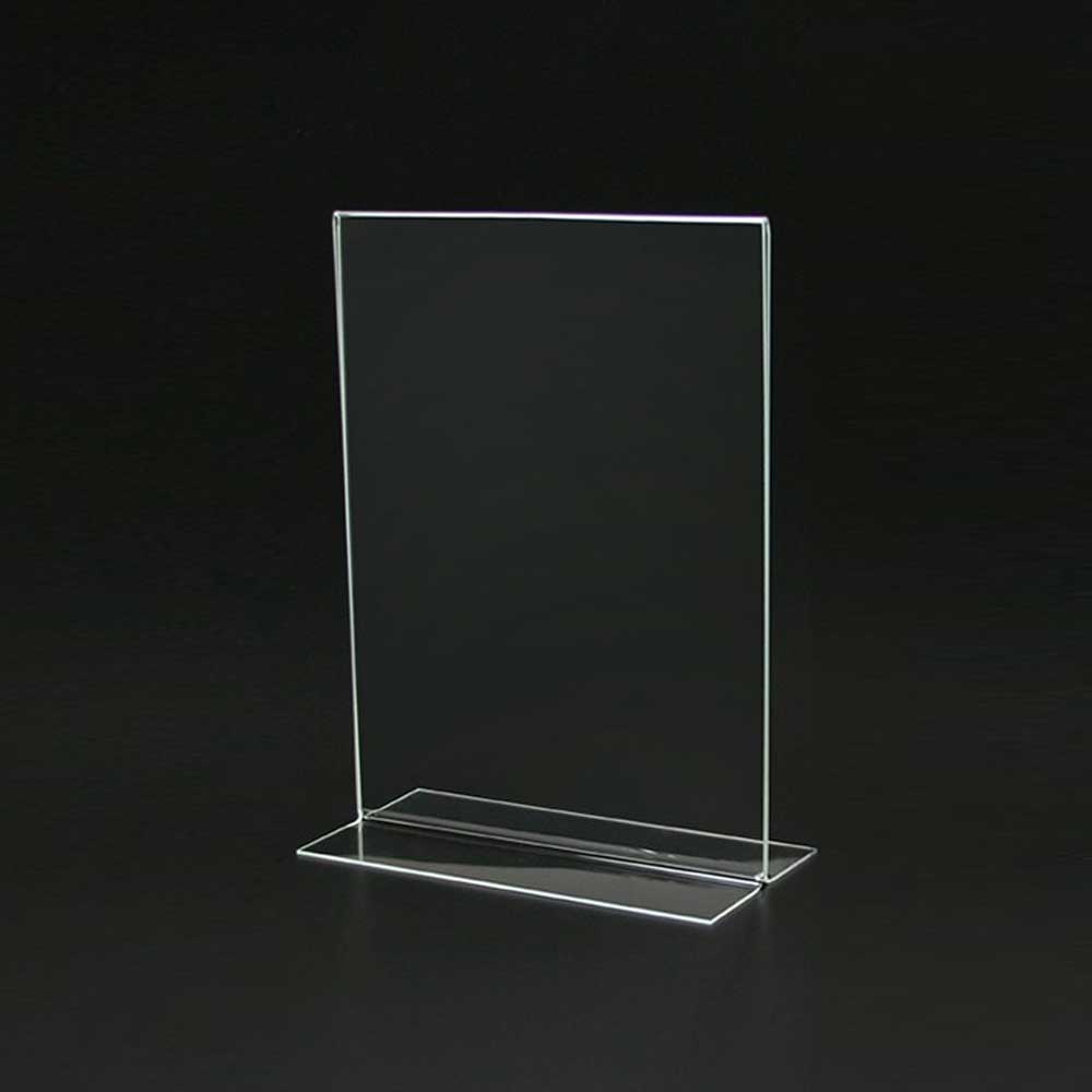 T-Base Clear Acrylic Sign Holder 8.5" x 11" – Double-Sided, Durable Display Stand for Business & Retail (2-Pack)- CTS0155