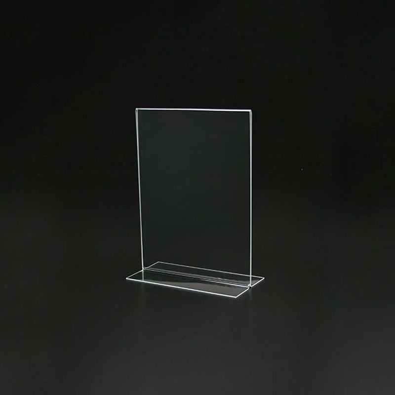 T-Base Clear Acrylic Sign Holder 4"W X 6"H (2pcs) - CTS0156