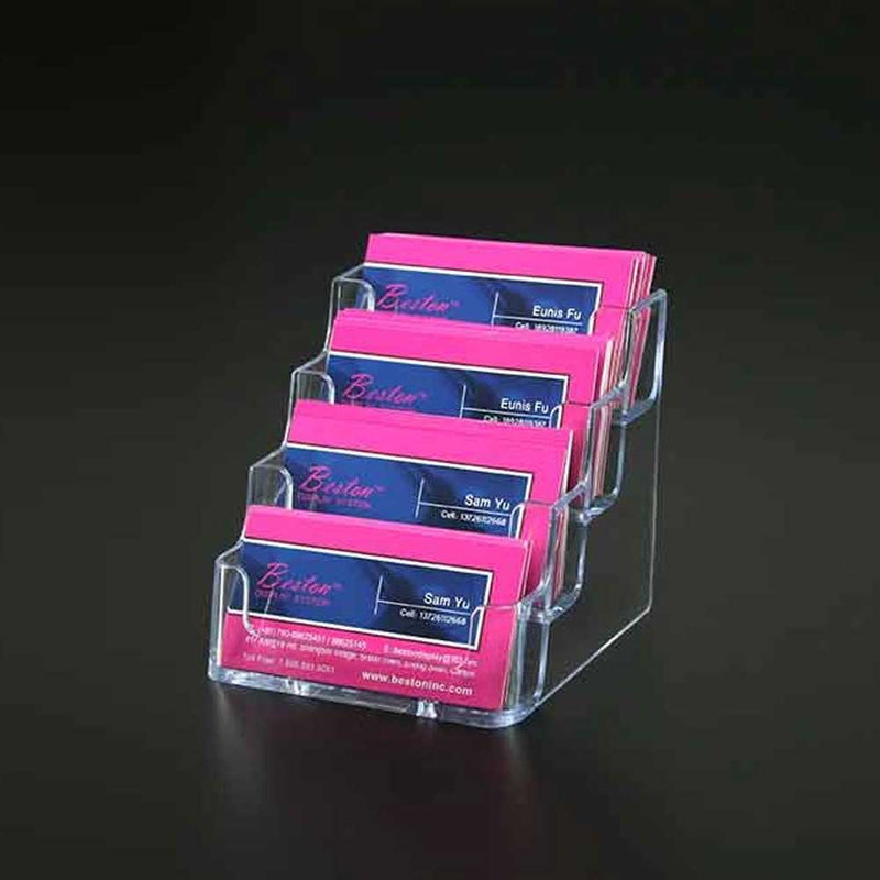 Clear Acrylic 4-Bay Business Card Holder - CTS0172