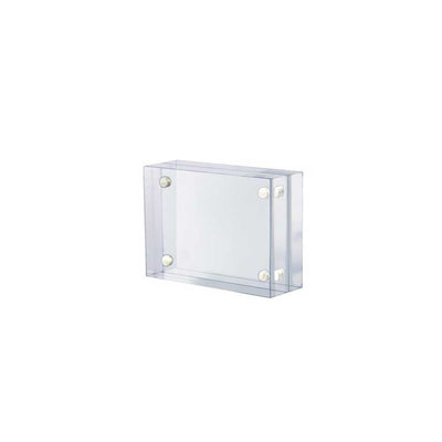 Magnetic Clear Acrylic Block Sign Holder 4"W x 2¾"H (2pcs)- CTS0191