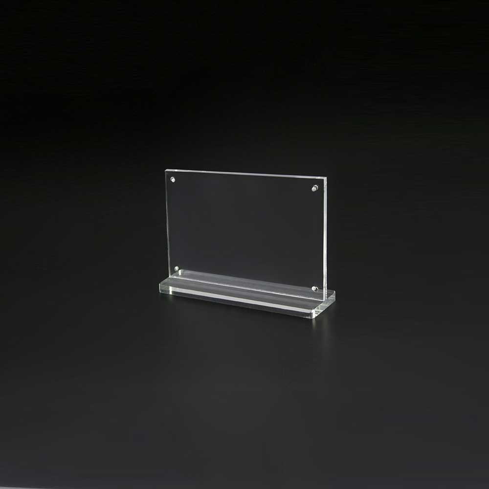 Magnetic Clear Acrylic Sign Holder 6"W x 4"H - (2 pcs) Double-Sided Countertop Display