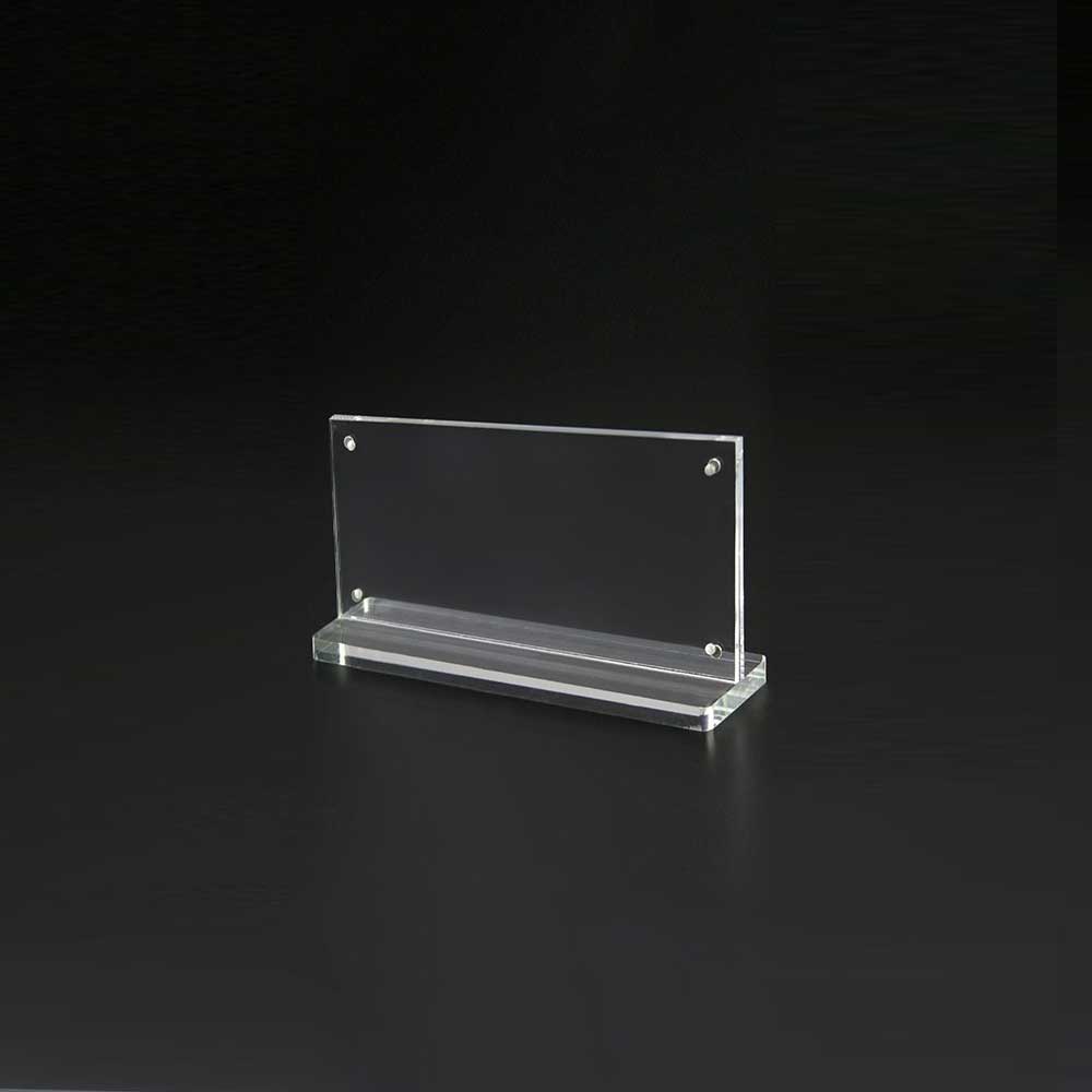 Magnetic Clear Acrylic Sign Holder 8"W x 4"H - (2 pcs) Double-Sided Countertop Display