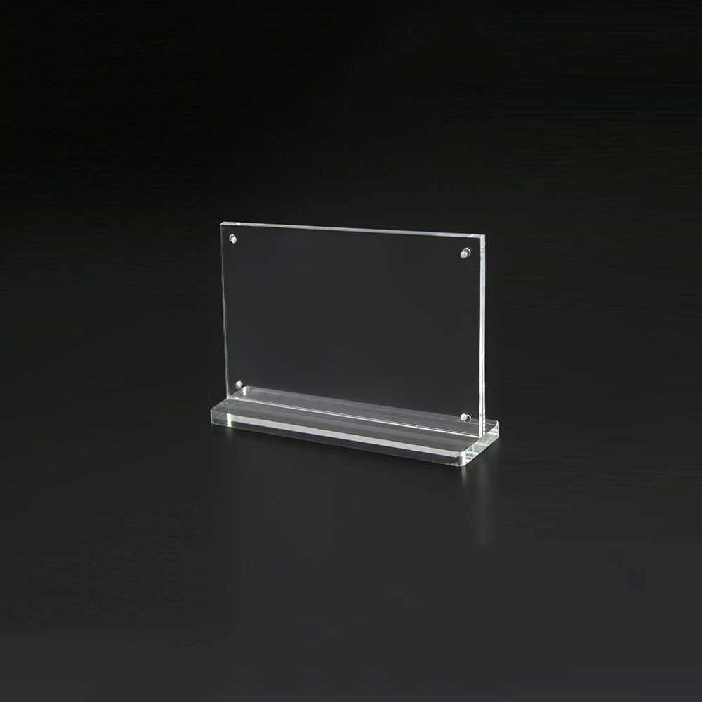Magnetic Clear Acrylic Sign Holder 8"W x 6"H - (2pcs)  Double-Sided Countertop Display