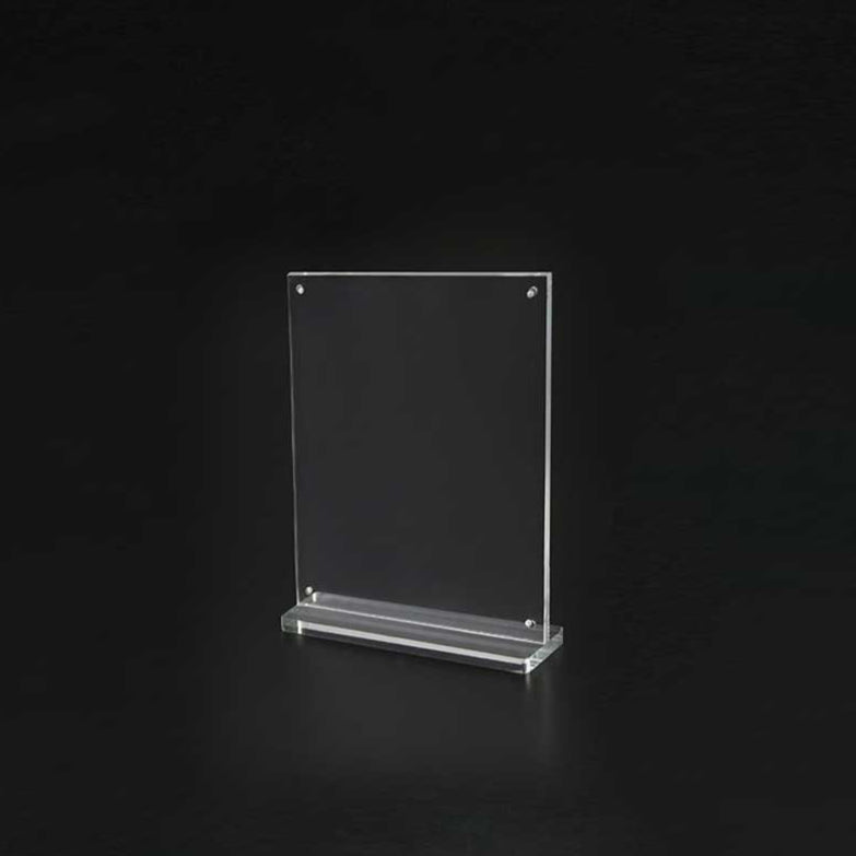 Magnetic Clear Acrylic Sign Holder 5"W x 7"H - (2 pcs) Double-Sided Countertop Display