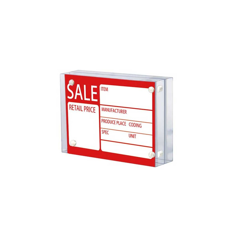 Magnetic Clear Acrylic Block Sign Holder 6"W x 4"H (2pcs) - CTS0199
