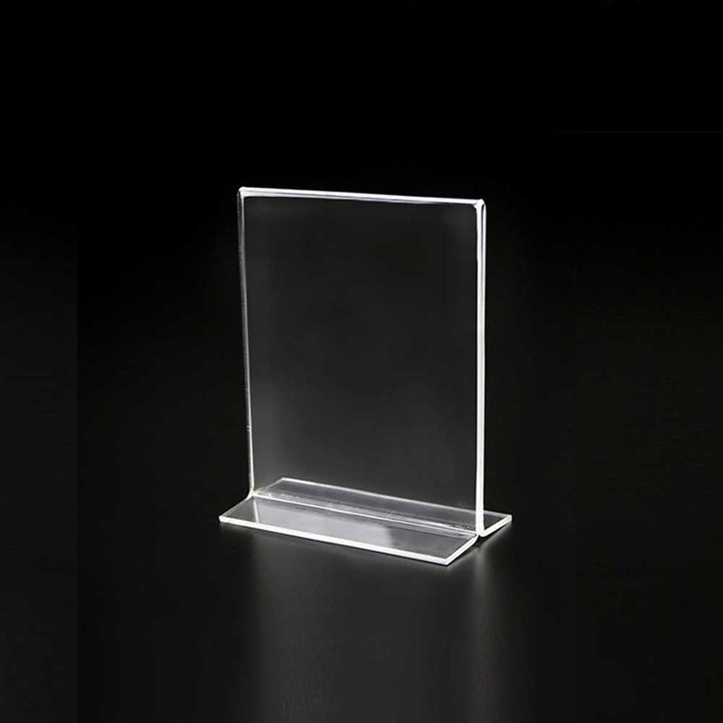 T-Base Clear Acrylic Sign Holder 5"W X 7”H (2pcs) - CTS0207