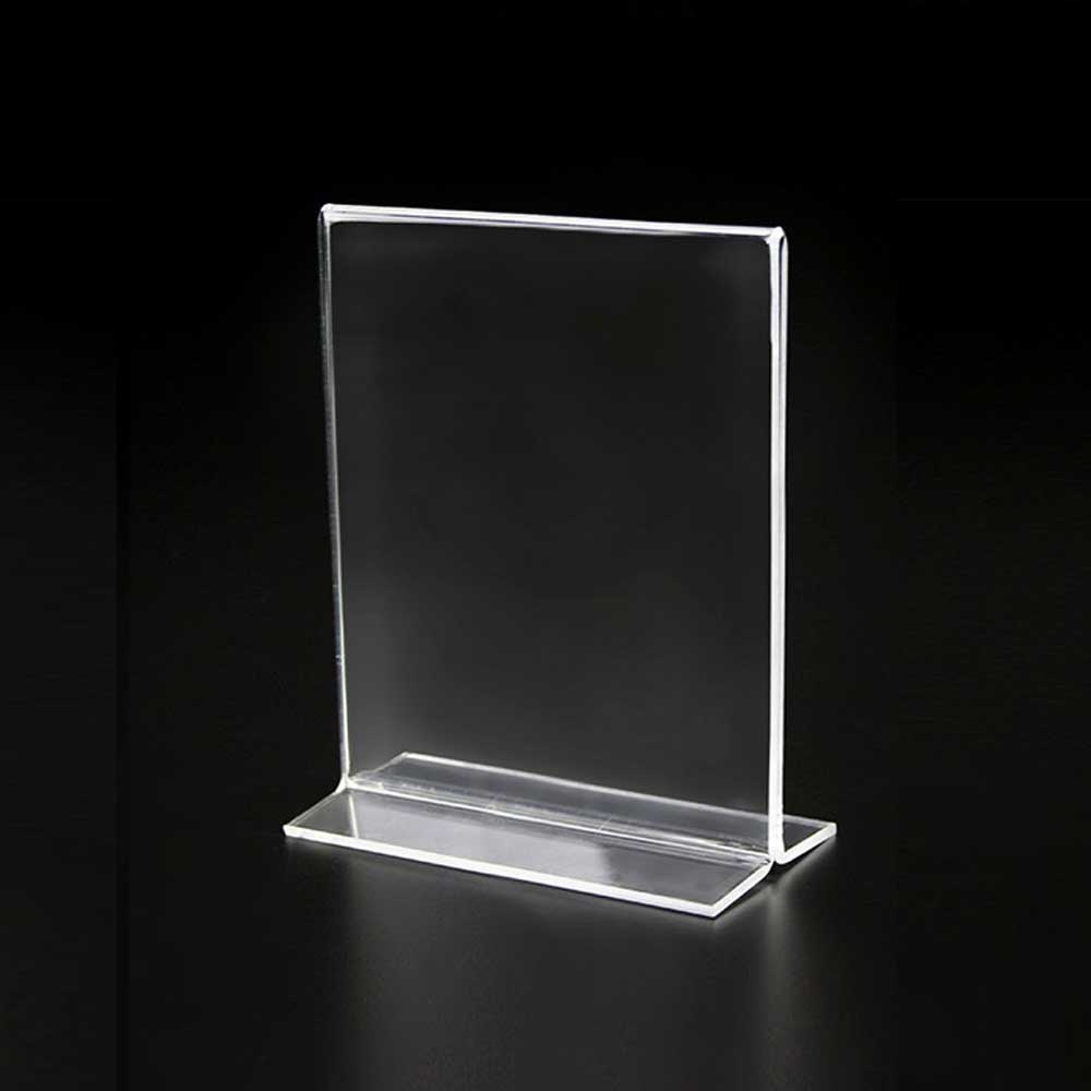 T-Base Clear Acrylic Sign Holder 8½"W x 11”H (2pcs) - CTS0208