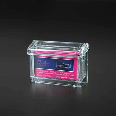 Clear Acrylic Wallmount Business Card Holder with Lids - CTS0233