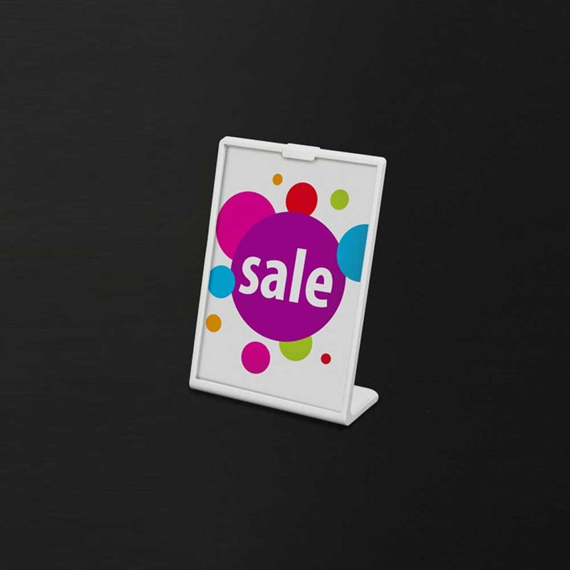 Slanted Acrylic White Sign Holder 4⅛”W x 5¾"H (4pcs) - CTS0304W