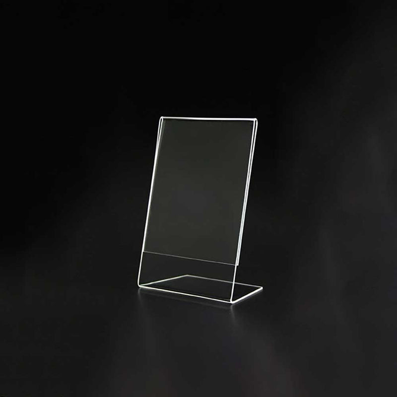 Slanted Clear Acrylic Sign Holder 4"W x 6"H (2pcs) - CTS0185