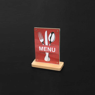 Magnetic Clear Acrylic Wood Base Sign Holder 5”W x 7”H (2pcs) - CTSW007
