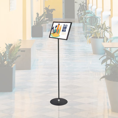 Letter Size Black Frame Floor Sign Holder (11”W x 8½”H) - #FSH003