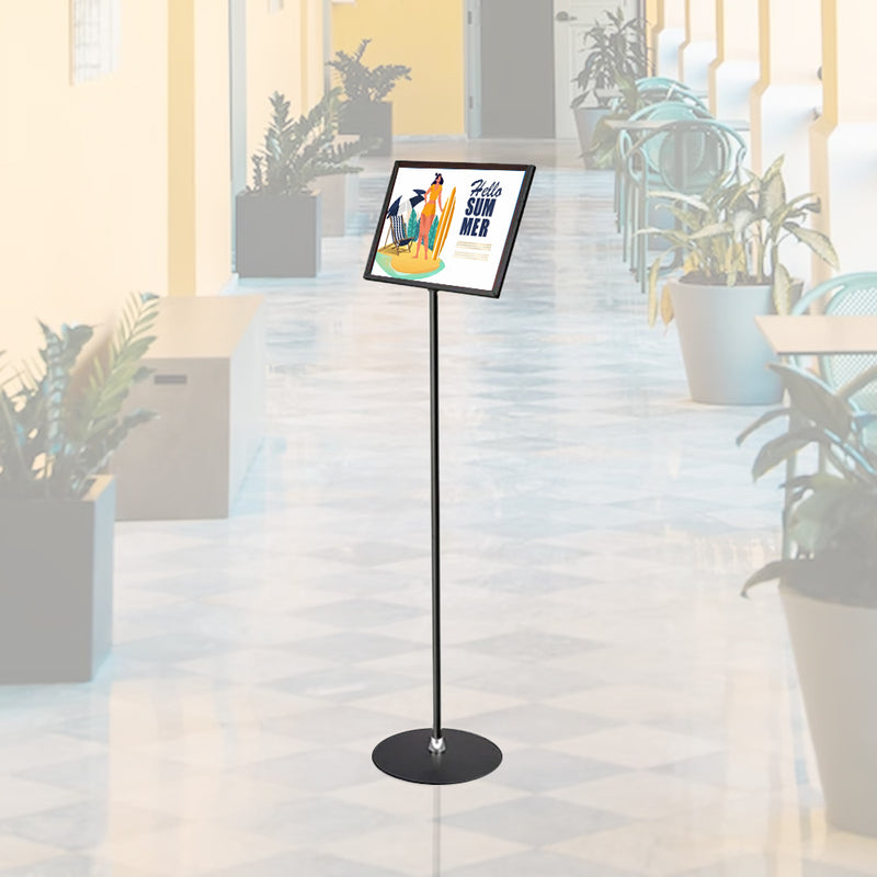 Letter Size Black Frame Floor Sign Holder (11”W x 8½”H) - 