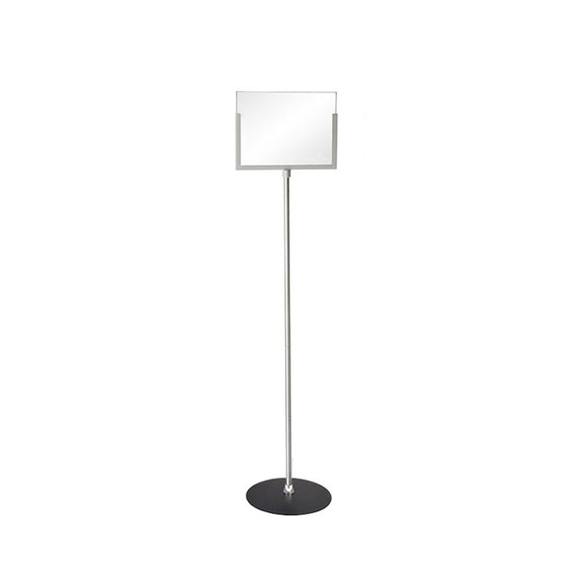 Letter Size Silver Frame Floor Sign Holder with Acrylic (11"W x 8½"H) - 