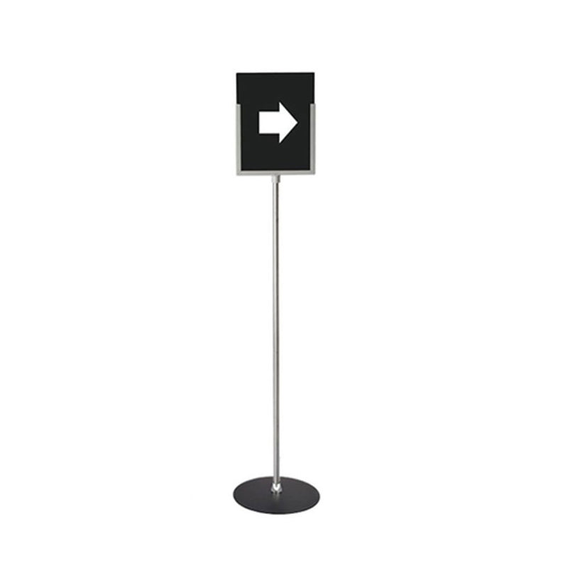 Letter Size Silver Frame Floor Sign Holder with Acrylic (8½"W x 11"H) - 