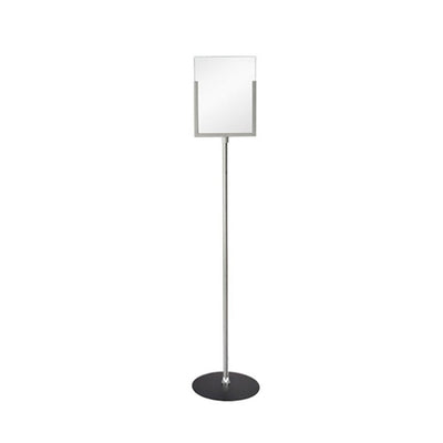 Letter Size Silver Frame Floor Sign Holder with Acrylic (8½"W x 11"H) - #FSH004PS