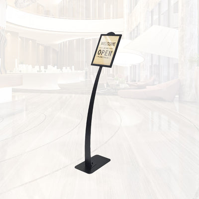 Metal Black Flex Floor Sign Holder (8½"W x 11"H) - #FSH010