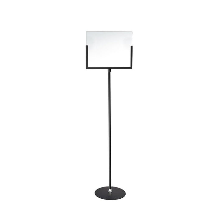 Black Frame Pedestal Sign Holder with Acrylic Face (14"W x 10¾"H) - #FSH021L