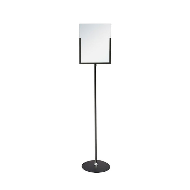 Black Frame Floor Sign Holder with Acrylic (10¾"W x 14"H ) - 