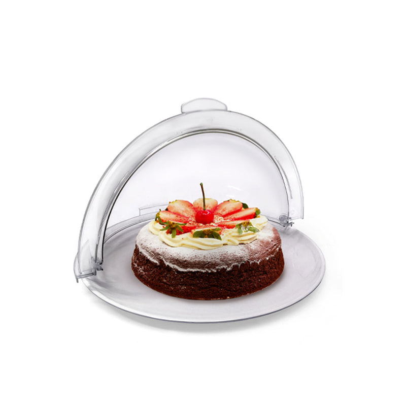 Food Serving Platter with Dome Roll-Back Lid (14"Dia) - 