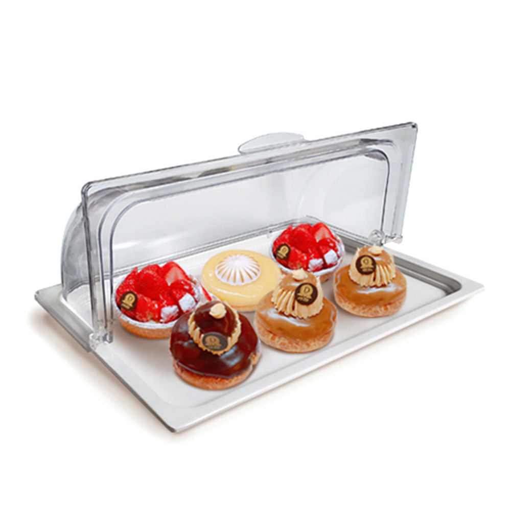 Food Serving Dome Tray with Roll-Back Lid (16¼”W x 11¼”D) - #FST0164
