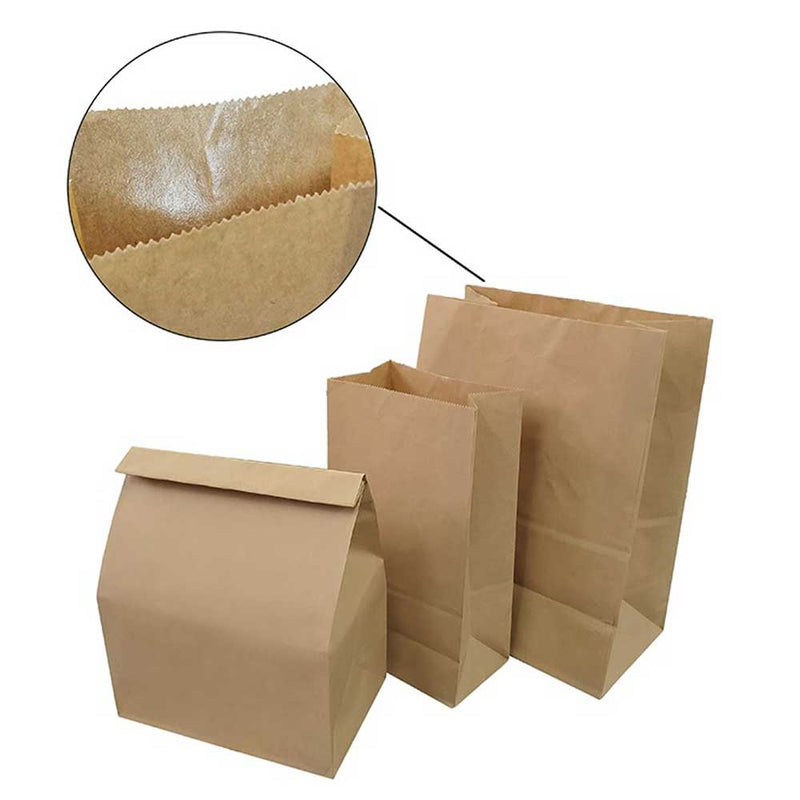 Grease Resistant Grocery Kraft Paper Bags (200 pcs)
