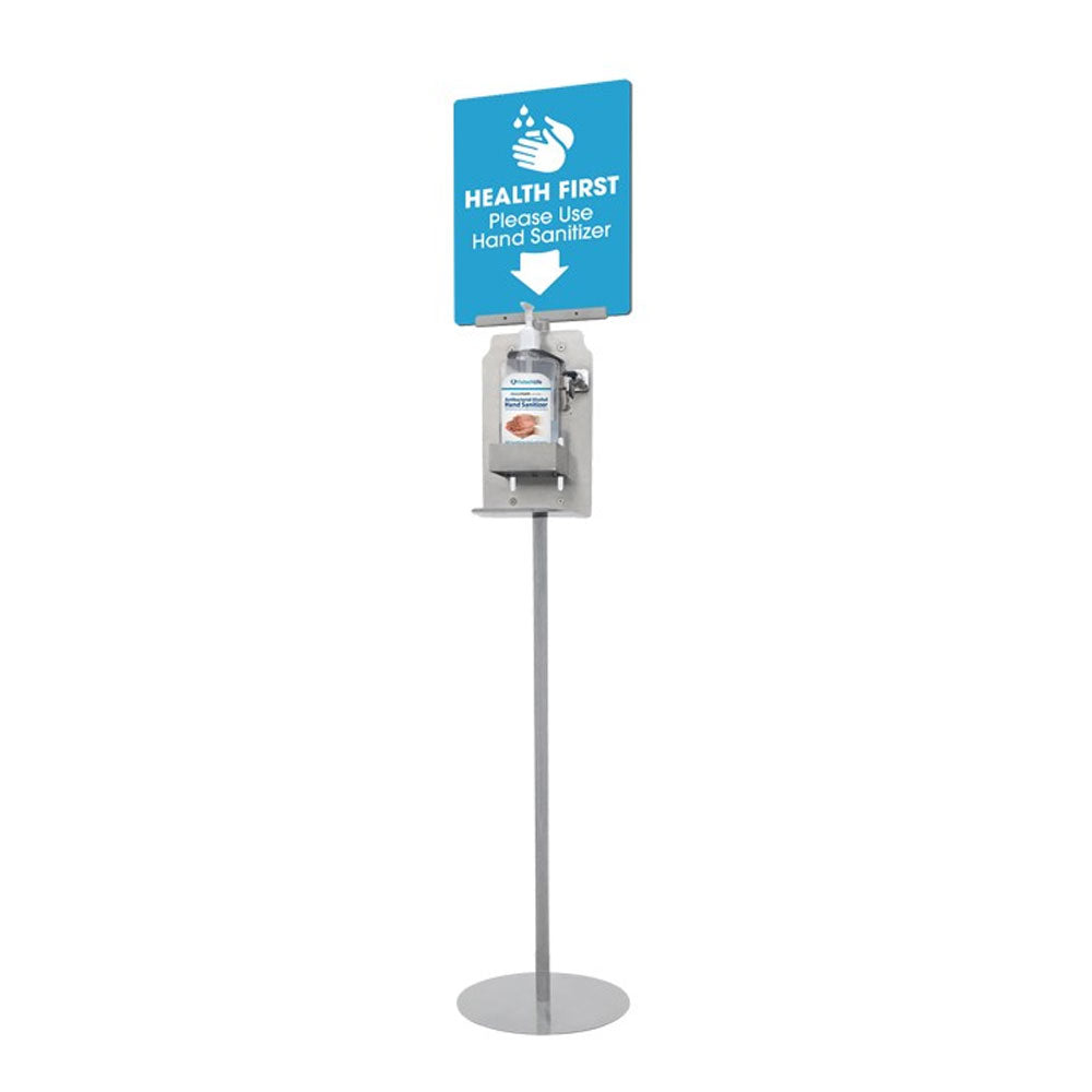 Hand Sanitizer Dispenser Floor Stand with Sign Holder - #HSD-F04