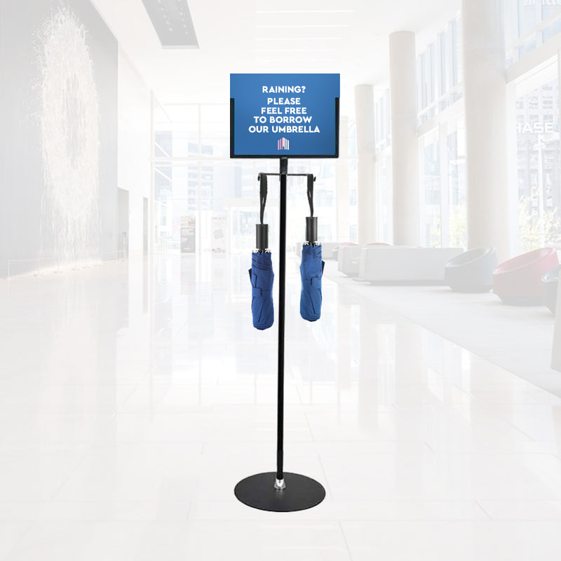 Hook Stand Black Frame Floor Sign Holder 11”W x 8½”H - 
