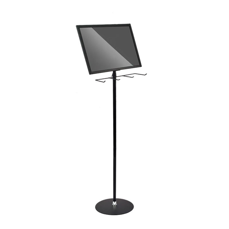 Hook Stand Black Frame Floor Sign Holder 16”W x 12”H - 