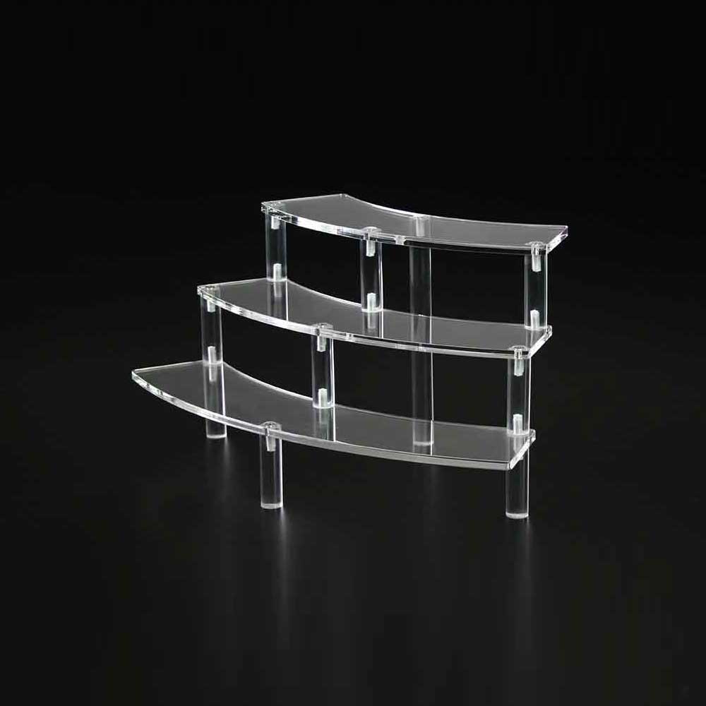 Clear Acrylic Curved Riser Stairs - JDAR-3CS – DISPLAY CANADA