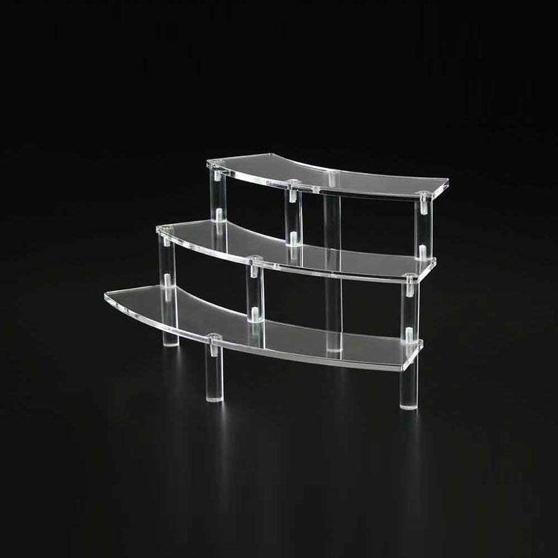 Clear Acrylic Curved Riser Stairs - JDAR-3CS