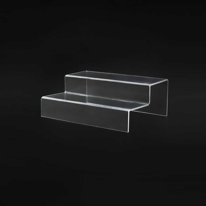 Clear Acrylic Step Riser Display Stand - 2-Tier Countertop Product Display